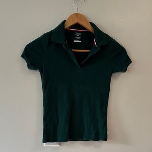 French Connection Dark Green Short Sleeve Polo girls M 7/8